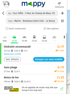 mappy itinéraire