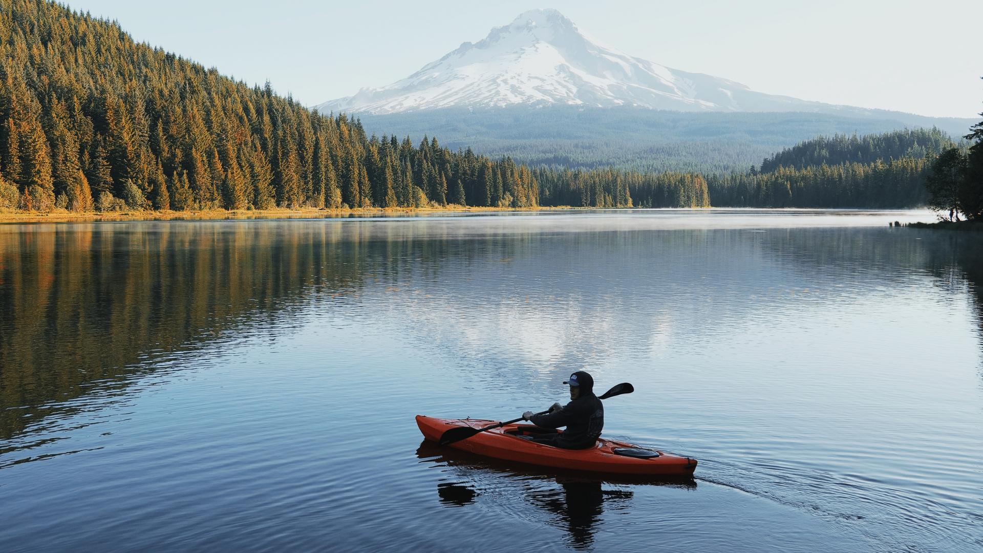 kayak dans un lac